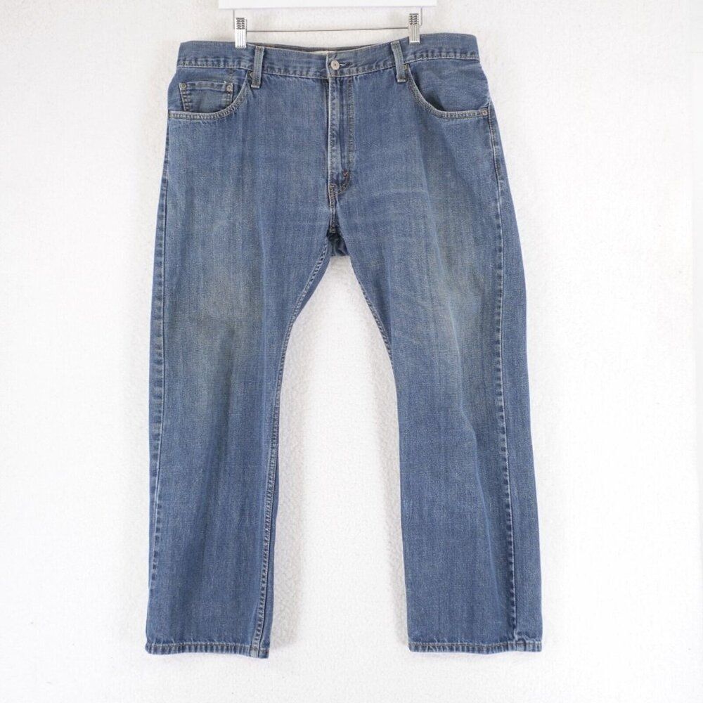 Levi's 505 Straight Fit Blue Denim Stone Wash Mid Rise‎ Jeans 39/29 Tag 38/30